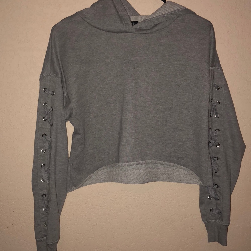 Cropped Gray Hoodie